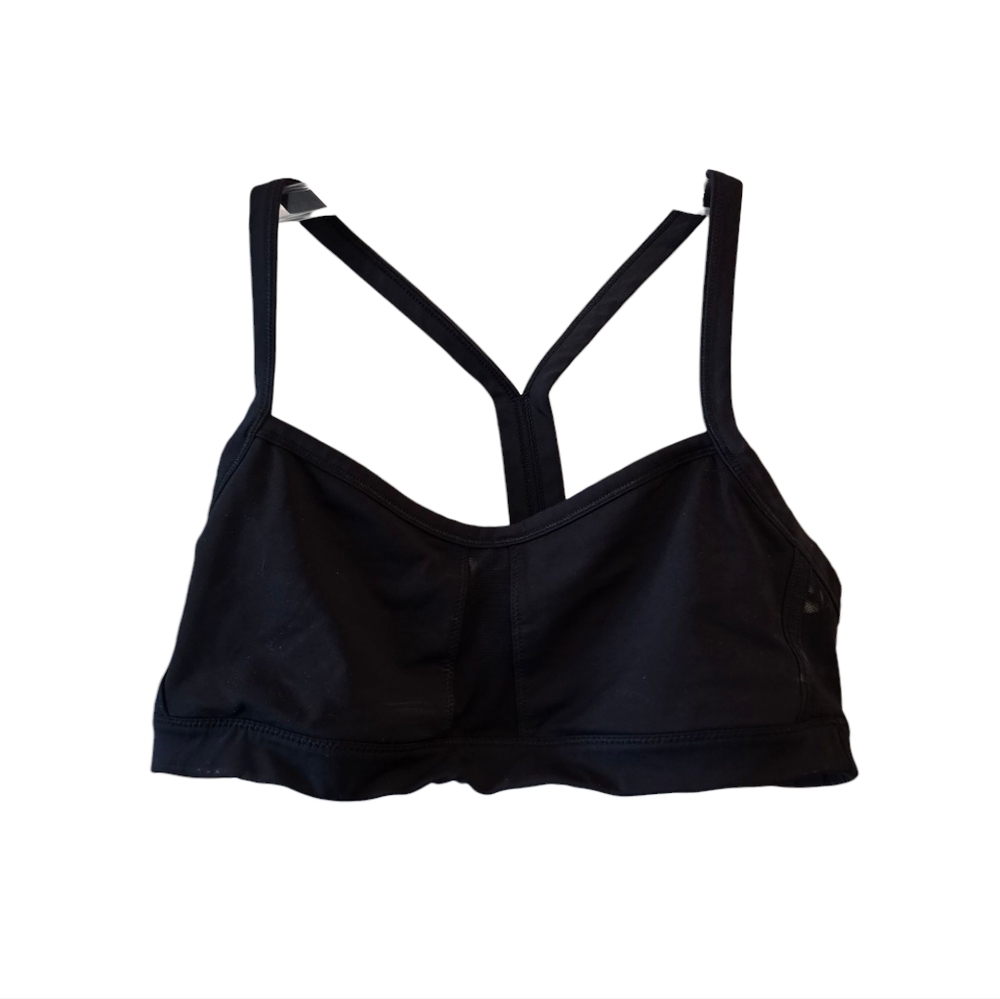 💜  LULULEMON Black Wirefree Sports Bra Vneck Racerback 10